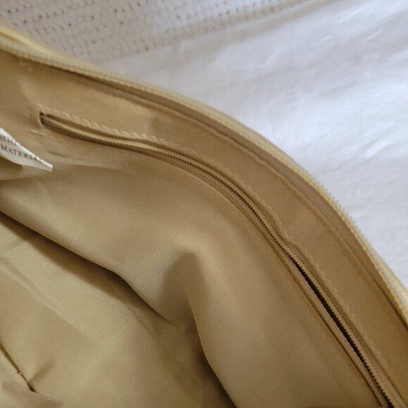 Genuine Leather Little Gold Bag Hobo shoulder carry one strap shimmery zip EUC - Picture 6 of 9